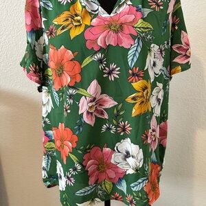 Vibrant Floral Women's Blouse